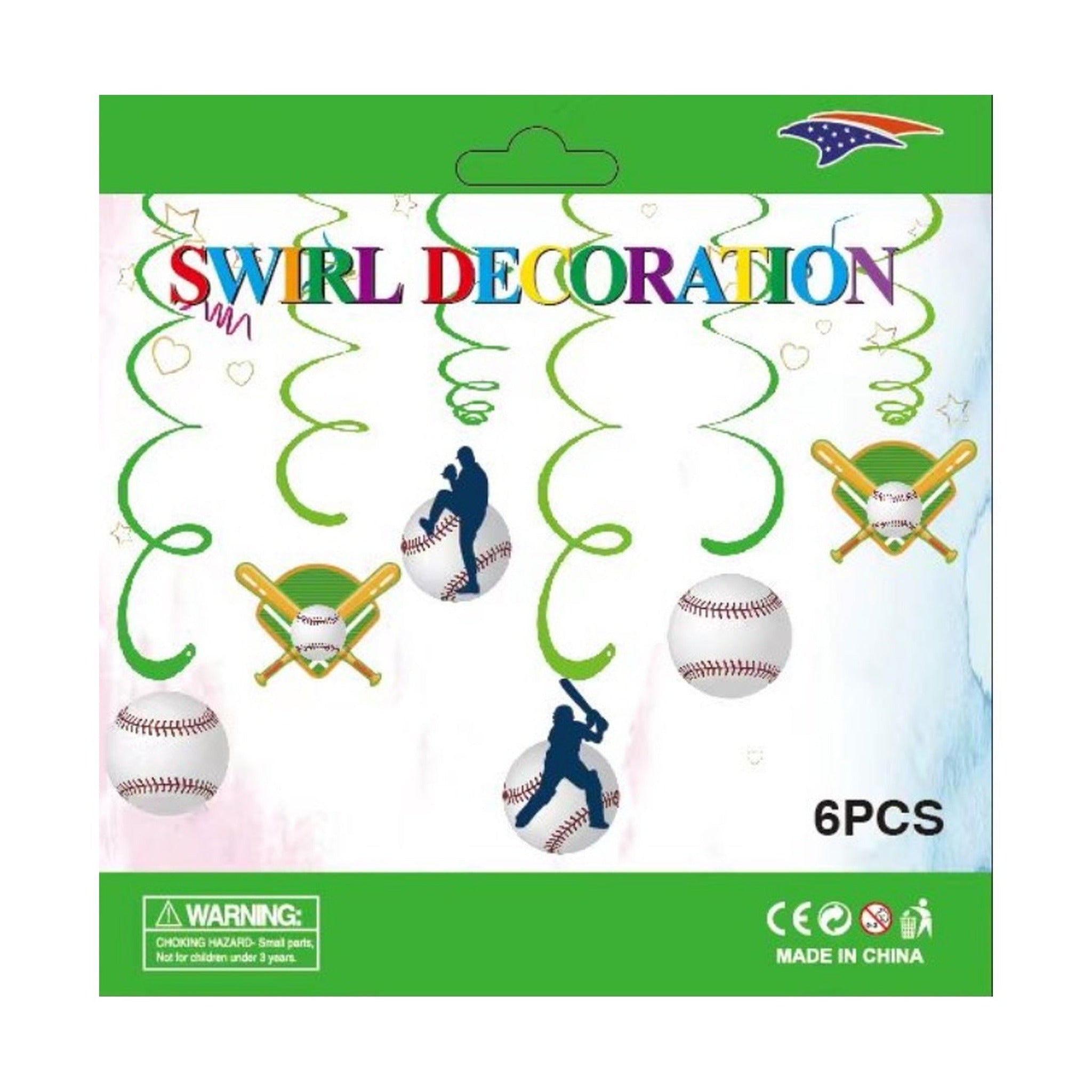 6pc Swirls Baseball